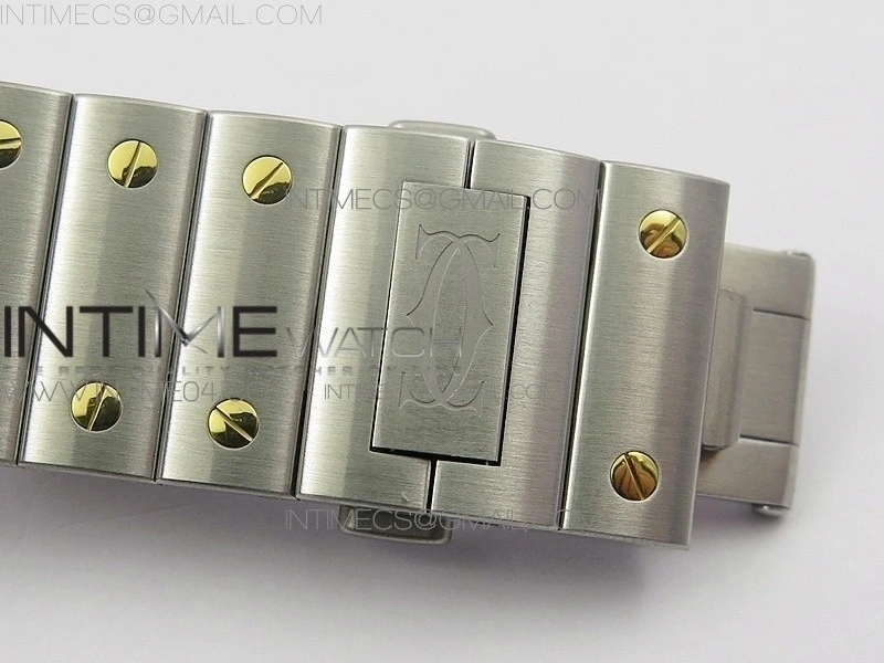 Santos de Cartier 40mm 2018 SS YG BVF 1:1 Best Edition YG Bezel White Dial on SS YG SmartLinks Bracelet MIYOTA 9015
