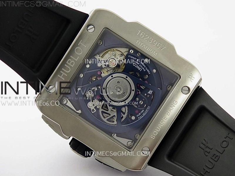 Square Bang Unico 42mm Ti BBF 1:1 Best Edition Skeleton Dial on Blue Rubber Strap A1280