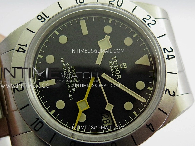 Black Bay M79470 GMT SS ZF 1:1 Best Edition Black Dial On SS Bracelet Super Clone 3186