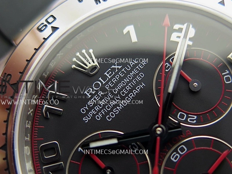 Daytona 116519L 904L SS VF 1:1 Best Edition Black Dial Numbers Markers On Black Oysterflex Rubber Strap DD4130