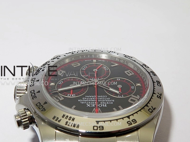Daytona 116519L 904L SS VF 1:1 Best Edition Black Dial Numbers Markers On Black Oysterflex Rubber Strap DD4130