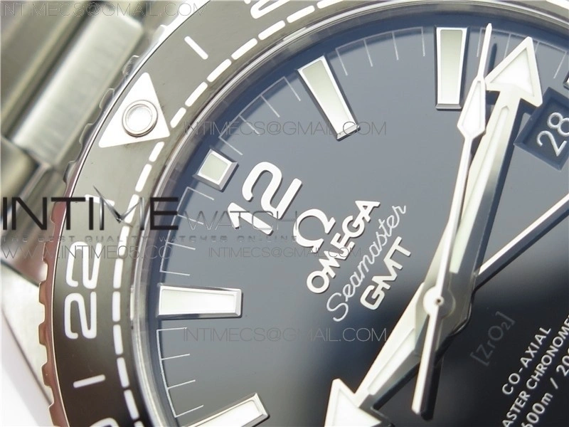 Planet Ocean 600M 'Tai Chi' GMT 43.5mm VSF 1:1 Best Edition Black White Ceramic Bezel and Dial on SS Bracelet A8906 Super Clone