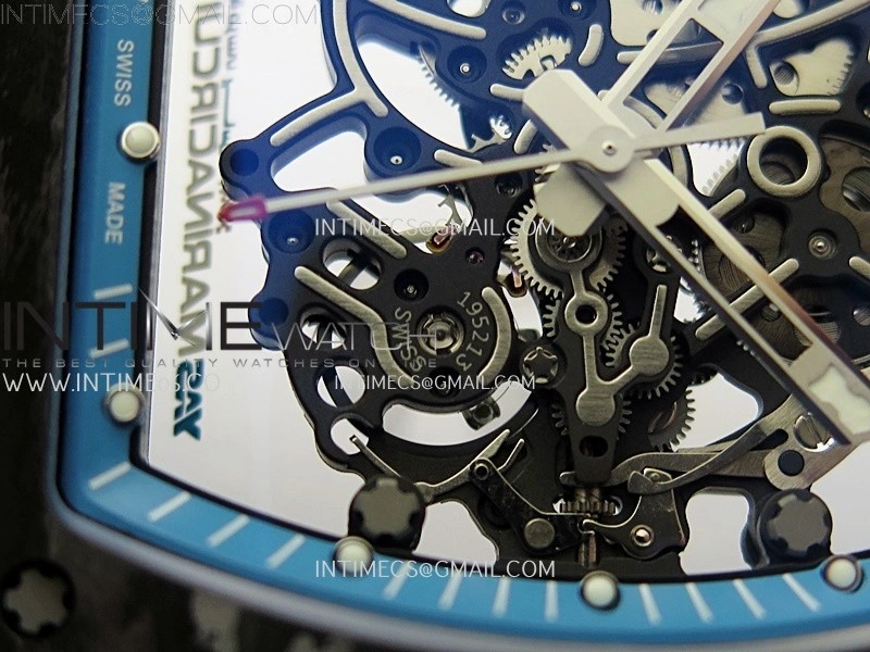 RM055 NTPT APSF 1:1 Best Edition Blue Inner Bezel Blue Crown On Blue Rubber Strap RMUL2 Super Clone