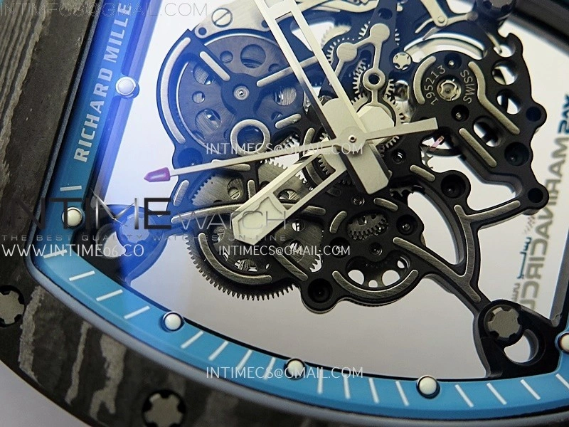 RM055 NTPT APSF 1:1 Best Edition Blue Inner Bezel Blue Crown On Blue Rubber Strap RMUL2 Super Clone