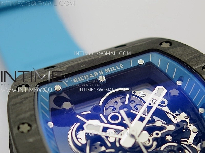 RM055 NTPT APSF 1:1 Best Edition Blue Inner Bezel Blue Crown On Blue Rubber Strap RMUL2 Super Clone