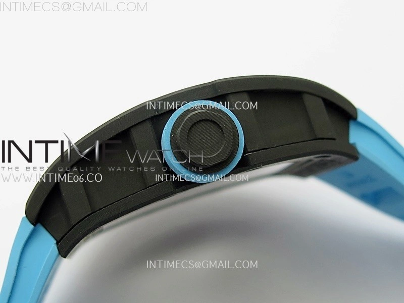 RM055 NTPT APSF 1:1 Best Edition Blue Inner Bezel Blue Crown On Blue Rubber Strap RMUL2 Super Clone