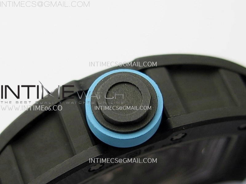 RM055 NTPT APSF 1:1 Best Edition Blue Inner Bezel Blue Crown On Blue Rubber Strap RMUL2 Super Clone