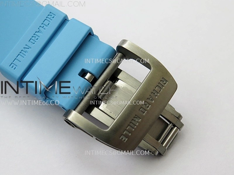 RM055 NTPT APSF 1:1 Best Edition Blue Inner Bezel Blue Crown On Blue Rubber Strap RMUL2 Super Clone