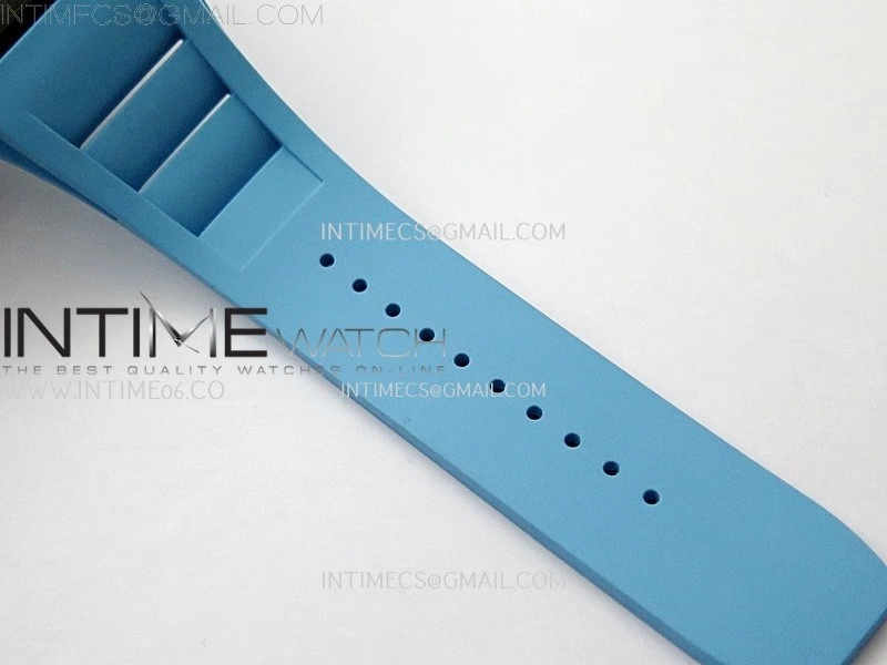 RM055 NTPT APSF 1:1 Best Edition Blue Inner Bezel Blue Crown On Blue Rubber Strap RMUL2 Super Clone