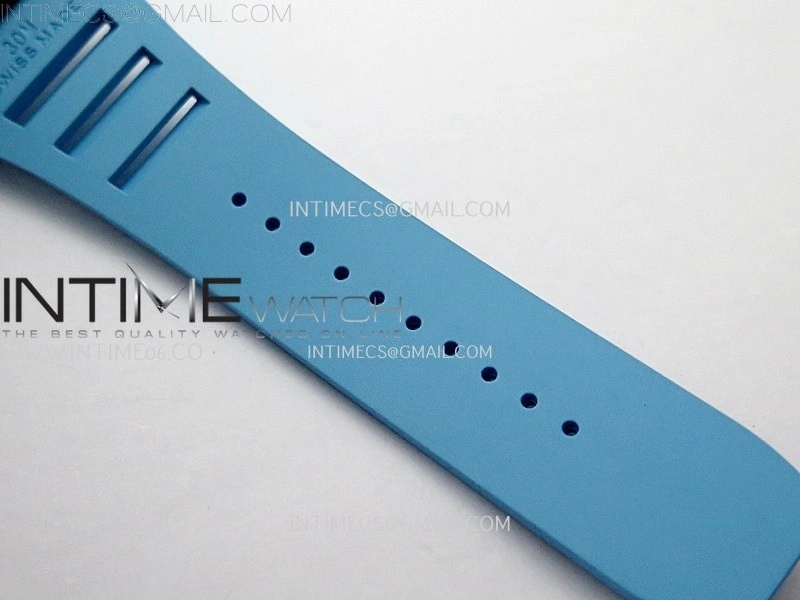 RM055 NTPT APSF 1:1 Best Edition Blue Inner Bezel Blue Crown On Blue Rubber Strap RMUL2 Super Clone
