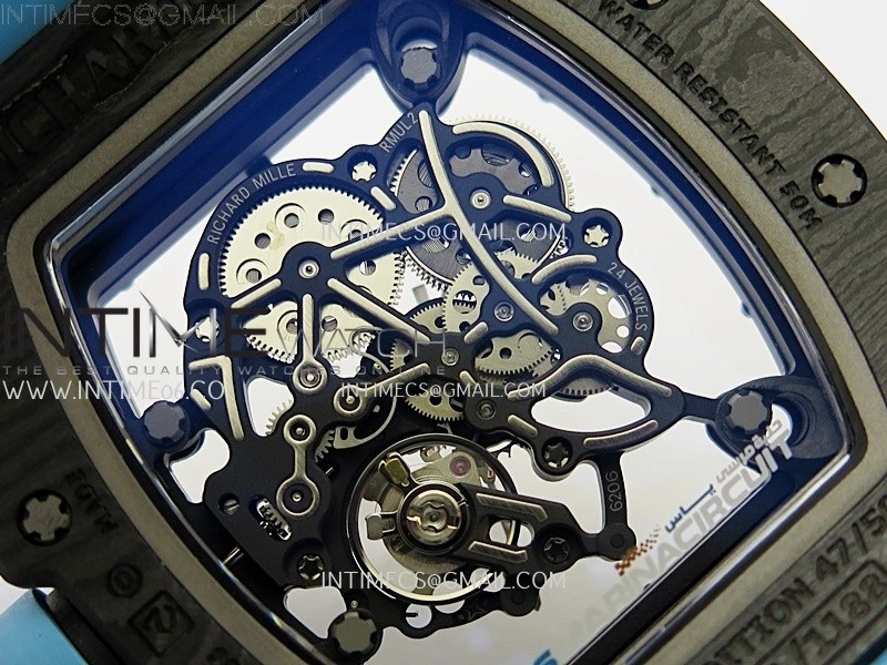 RM055 NTPT APSF 1:1 Best Edition Blue Inner Bezel Blue Crown On Blue Rubber Strap RMUL2 Super Clone