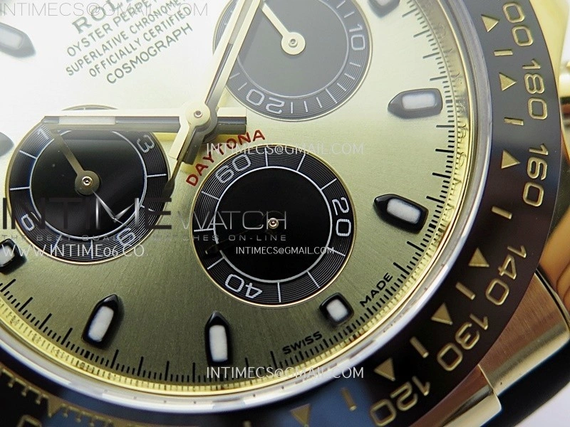 Daytona 116518 Gain Weight AF 1:1 Best Edition Gold Dial Black Subdials Sticks Markers on Oysterflex Strap SH4130