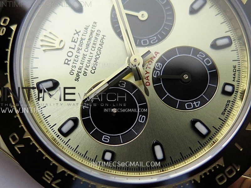 Daytona 116518 Gain Weight AF 1:1 Best Edition Gold Dial Black Subdials Sticks Markers on Oysterflex Strap SH4130