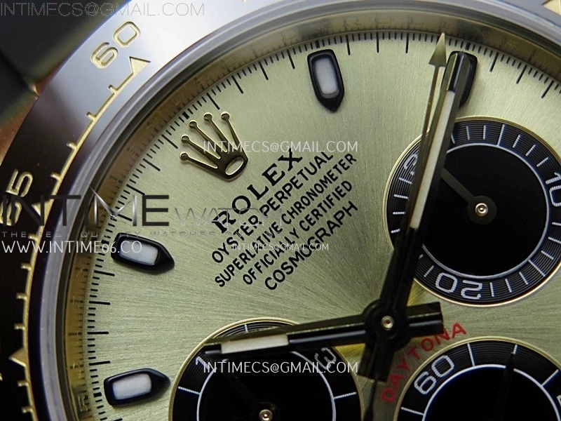 Daytona 116518 Gain Weight AF 1:1 Best Edition Gold Dial Black Subdials Sticks Markers on Oysterflex Strap SH4130