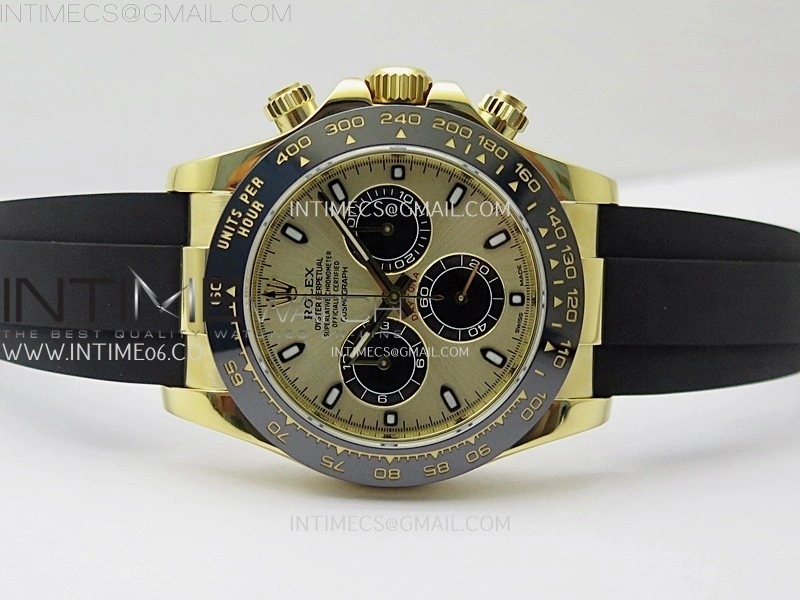 Daytona 116518 Gain Weight ZF 1:1 Best Edition Gold Dial Black Subdials Sticks Markers on Oysterflex Strap SH4130
