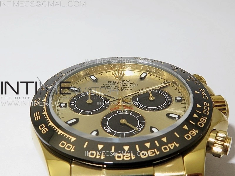 Daytona 116518 Gain Weight ZF 1:1 Best Edition Gold Dial Black Subdials Sticks Markers on Oysterflex Strap SH4130
