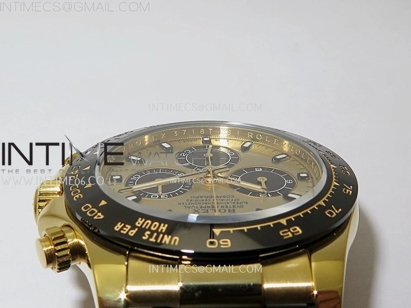 Daytona 116518 Gain Weight ZF 1:1 Best Edition Gold Dial Black Subdials Sticks Markers on Oysterflex Strap SH4130