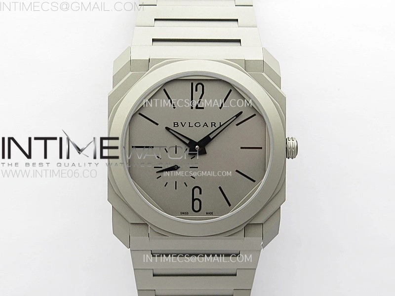 Octo Finissimo Satin-polished Ti BVF 1:1 Best Edition Gray Dial on Satin-polished Ti Bracelet Asian Micro Rotor Movement