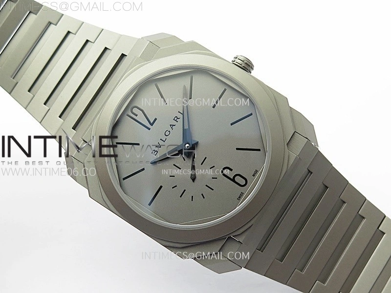 Octo Finissimo Satin-polished Ti BVF 1:1 Best Edition Gray Dial on Satin-polished Ti Bracelet Asian Micro Rotor Movement