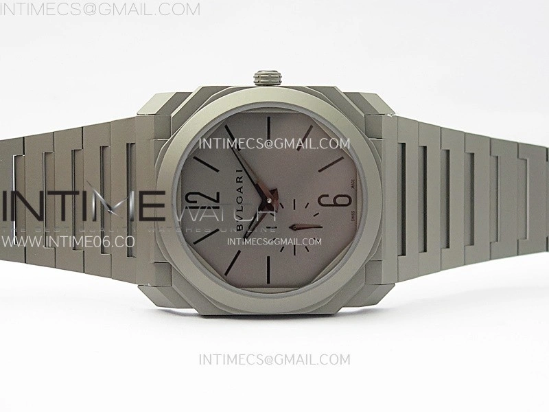 Octo Finissimo Satin-polished Ti BVF 1:1 Best Edition Gray Dial on Satin-polished Ti Bracelet Asian Micro Rotor Movement