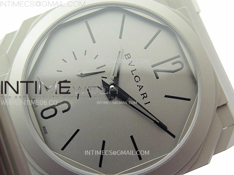 Octo Finissimo Satin-polished Ti BVF 1:1 Best Edition Gray Dial on Satin-polished Ti Bracelet Asian Micro Rotor Movement