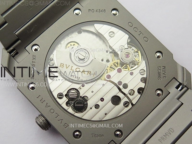 Octo Finissimo Satin-polished Ti BVF 1:1 Best Edition Gray Dial on Satin-polished Ti Bracelet Asian Micro Rotor Movement