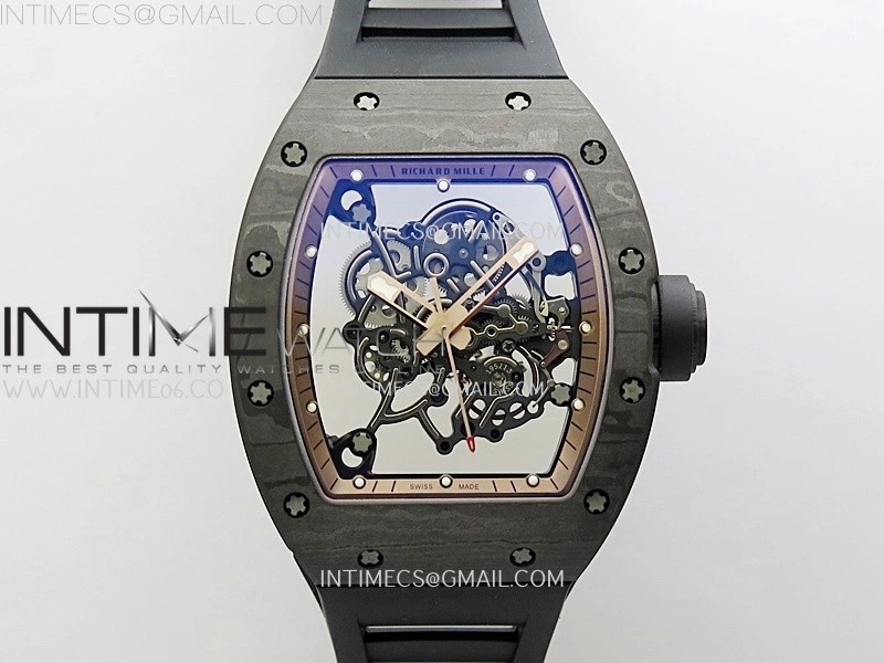 RM055 NTPT APSF 1:1 Best Edition RG Inner Bezel Black Crown On Black Rubber Strap RMUL2 Super Clone
