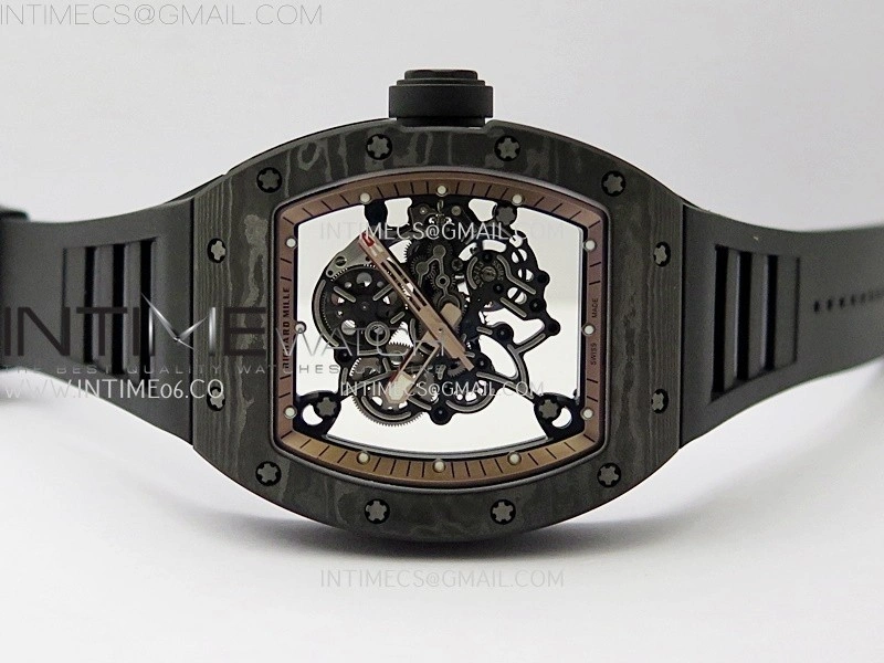 RM055 NTPT APSF 1:1 Best Edition RG Inner Bezel Black Crown On Black Rubber Strap RMUL2 Super Clone