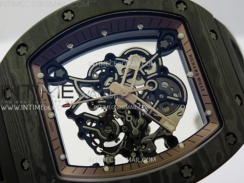RM055 NTPT APSF 1:1 Best Edition RG Inner Bezel Black Crown On Black Rubber Strap RMUL2 Super Clone