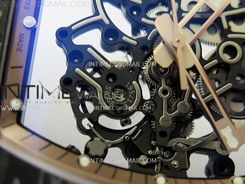 RM055 NTPT APSF 1:1 Best Edition RG Inner Bezel Black Crown On Black Rubber Strap RMUL2 Super Clone