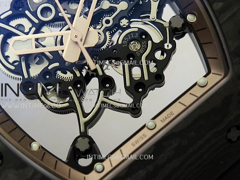 RM055 NTPT APSF 1:1 Best Edition RG Inner Bezel Black Crown On Black Rubber Strap RMUL2 Super Clone