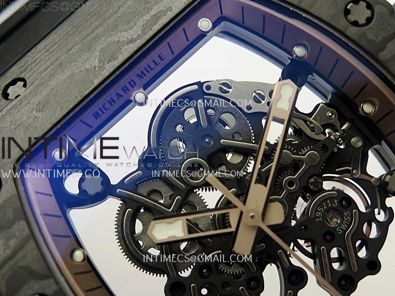 RM055 NTPT APSF 1:1 Best Edition RG Inner Bezel Black Crown On Black Rubber Strap RMUL2 Super Clone