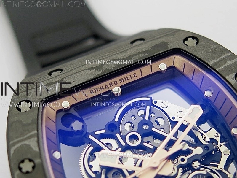 RM055 NTPT APSF 1:1 Best Edition RG Inner Bezel Black Crown On Black Rubber Strap RMUL2 Super Clone