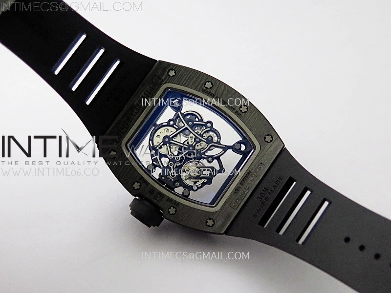 RM055 NTPT APSF 1:1 Best Edition RG Inner Bezel Black Crown On Black Rubber Strap RMUL2 Super Clone