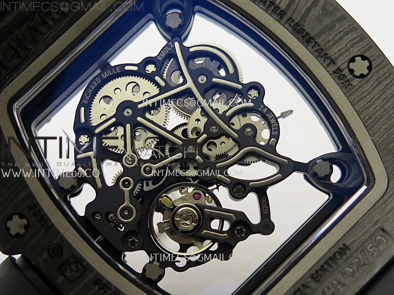 RM055 NTPT APSF 1:1 Best Edition RG Inner Bezel Black Crown On Black Rubber Strap RMUL2 Super Clone