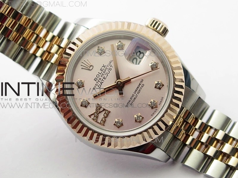 Datejust 28mm 279173 SS RG BP Best Edition Silver Stars Crystal Markers Dial on SS RG Jubilee Bracelet ETA2671