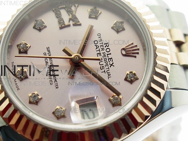 Datejust 28mm 279173 SS RG BP Best Edition Silver Stars Crystal Markers Dial on SS RG Jubilee Bracelet ETA2671
