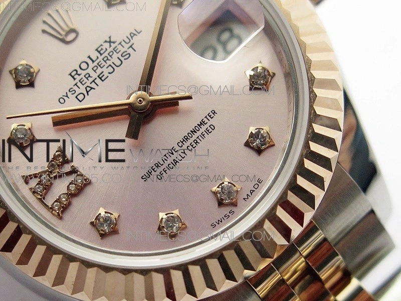 Datejust 28mm 279173 SS RG BP Best Edition Silver Stars Crystal Markers Dial on SS RG Jubilee Bracelet ETA2671