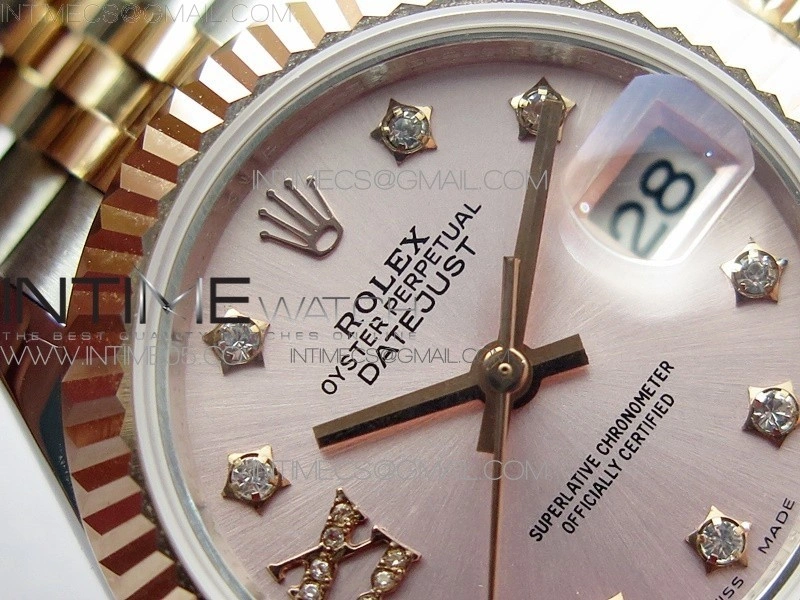 Datejust 28mm 279173 SS RG BP Best Edition Silver Stars Crystal Markers Dial on SS RG Jubilee Bracelet ETA2671