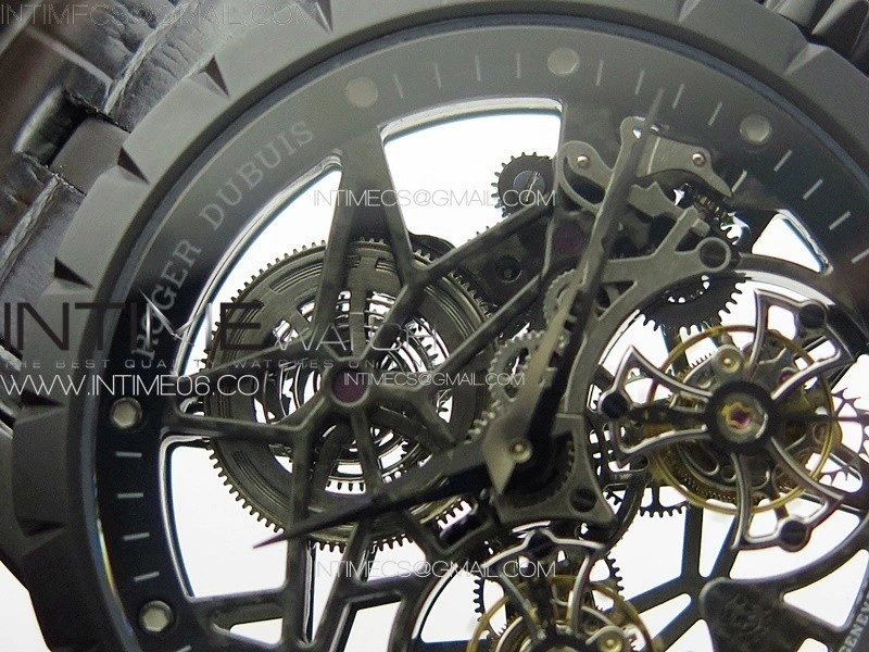 Excalibur Rddbex0820 DLC YSF Best Edition Skeleton Dial on Black Leather Strap Asian RD100 Double Tourbillon