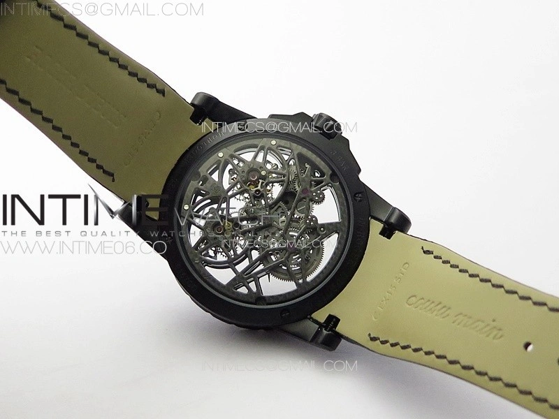 Excalibur Rddbex0820 DLC YSF Best Edition Skeleton Dial on Black Leather Strap Asian RD100 Double Tourbillon