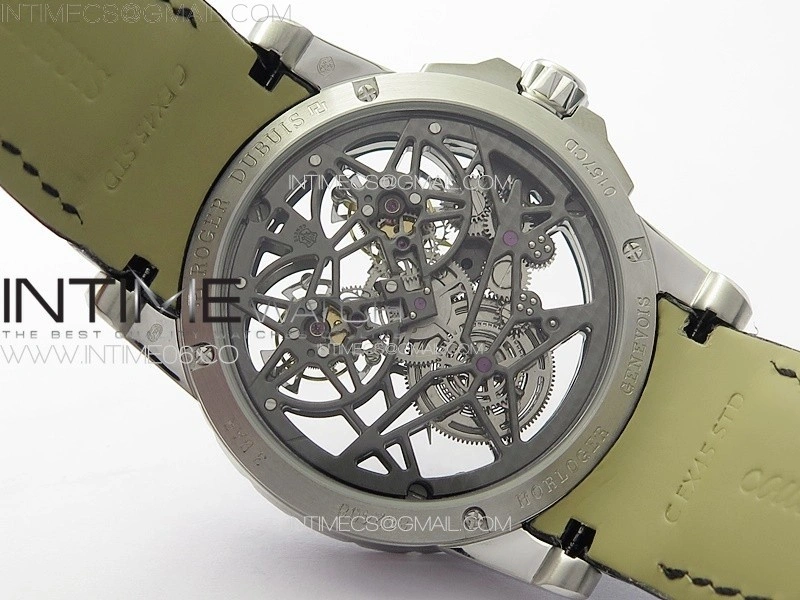 Excalibur Rddbex0820 SS YSF Best Edition Skeleton Dial on Black Leather Strap Asian RD100 Double Tourbillon