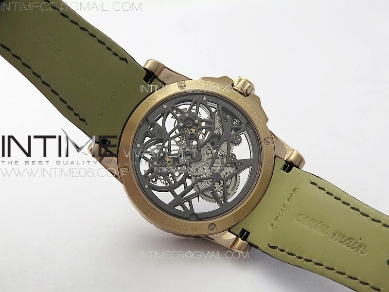 Excalibur Rddbex0820 RG YSF Best Edition Skeleton Dial on Black Leather Strap Asian RD100 Double Tourbillon