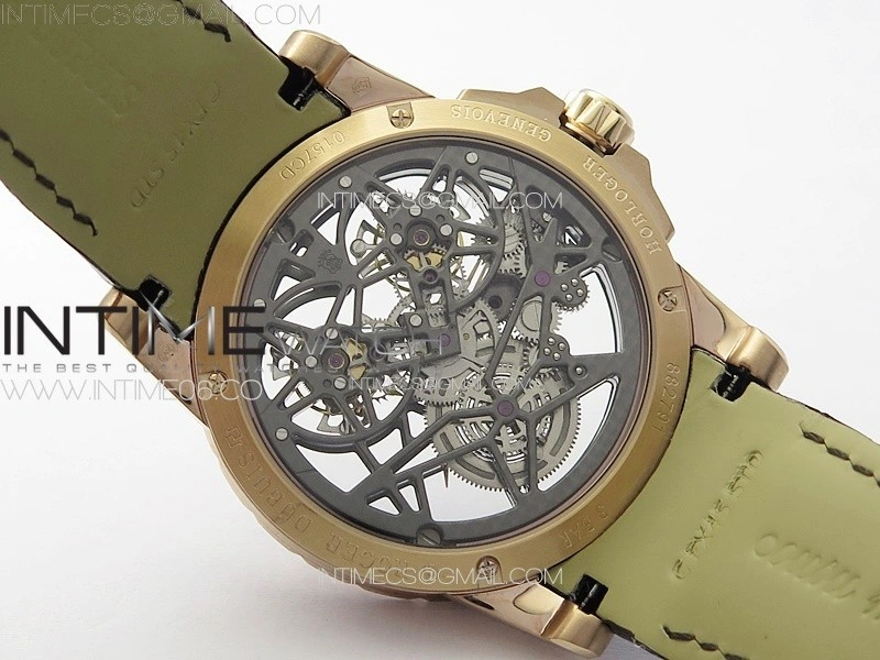 Excalibur Rddbex0820 RG YSF Best Edition Skeleton Dial on Black Leather Strap Asian RD100 Double Tourbillon