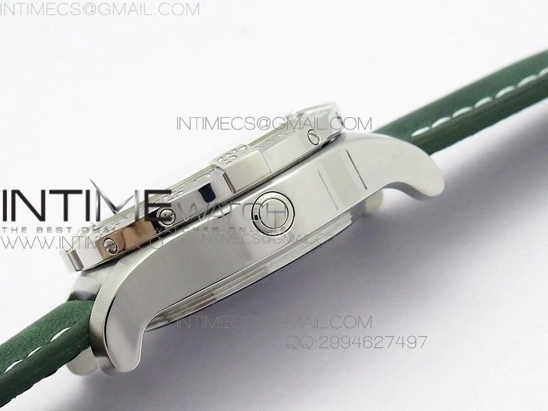 Seawolf SS 1:1 Best Edition SuperLumed Yellow Dial Number Markers on Green Leather Strap A2824