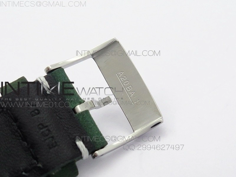 Seawolf SS 1:1 Best Edition SuperLumed Yellow Dial Number Markers on Green Leather Strap A2824