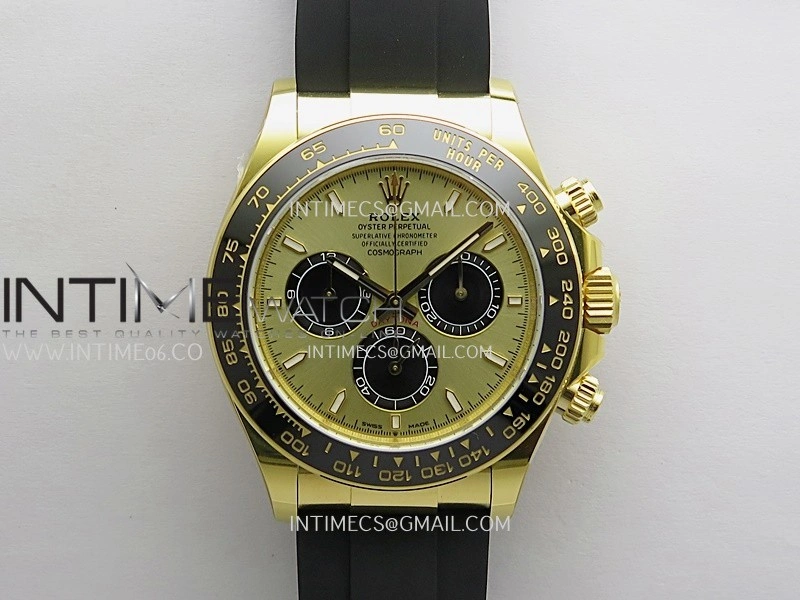 Daytona 126518 Gain Weight ARF 1:1 Best Edition YG Gold Dial Black Subdial Stick Marker On Oysterflex Strap DD4131