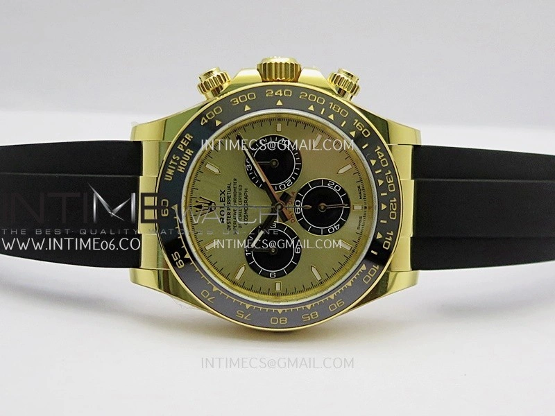 Daytona 126518 Gain Weight ARF 1:1 Best Edition YG Gold Dial Black Subdial Stick Marker On Oysterflex Strap DD4131