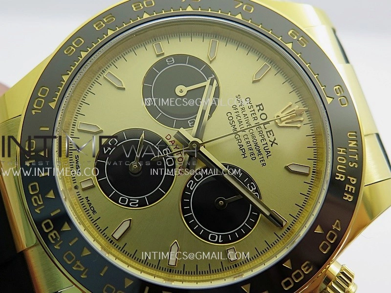 Daytona 126518 Gain Weight ARF 1:1 Best Edition YG Gold Dial Black Subdial Stick Marker On Oysterflex Strap DD4131