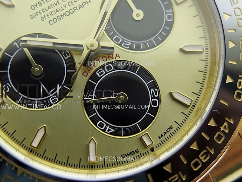 Daytona 126518 Gain Weight ARF 1:1 Best Edition YG Gold Dial Black Subdial Stick Marker On Oysterflex Strap DD4131